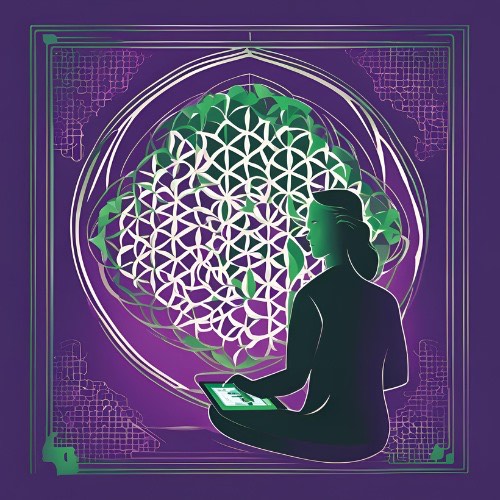 logo website woman meditating